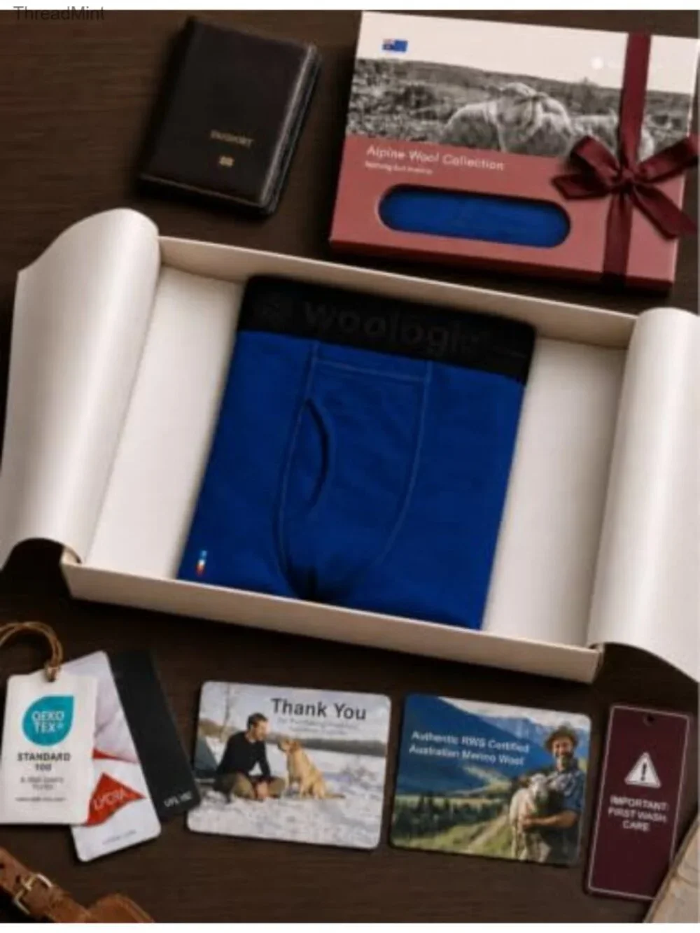 100% Merino Wool Boxer Briefs Breathable Slim Fit Underwear